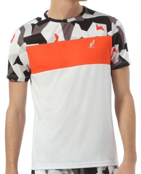 Herren Tennis-T-Shirt Australian T-Shirt Ace Camo Print M - bianco