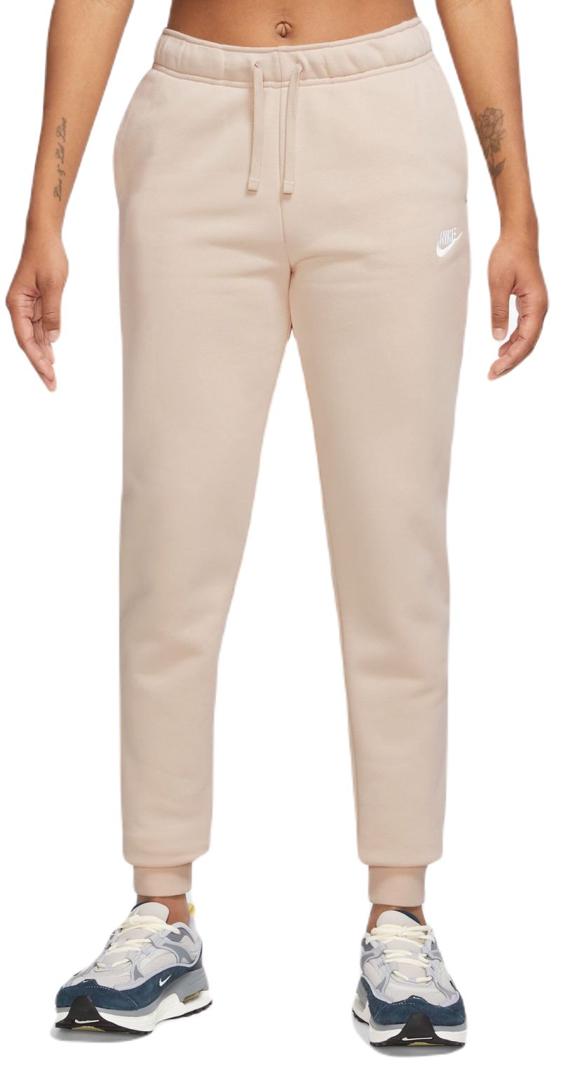 Women's trousers Nike Sportswear Club Fleece Pant - sanddrift/white, Tennis Zone