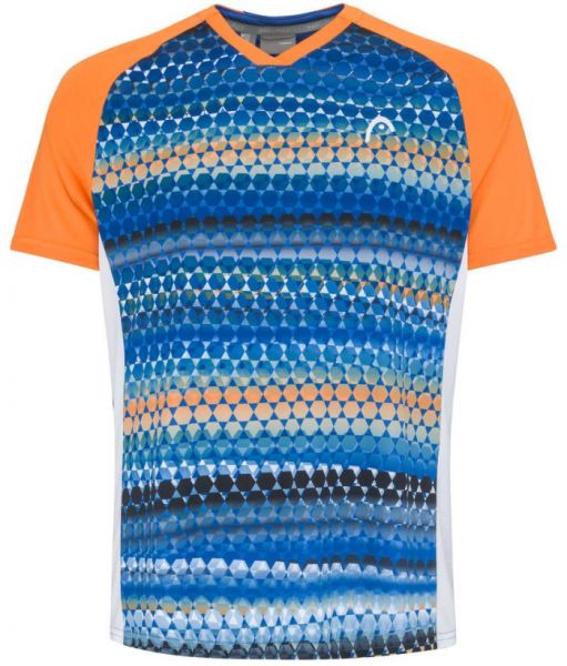 Teniso marškinėliai vyrams Head Topspin T-Shirt - leaves orange/print