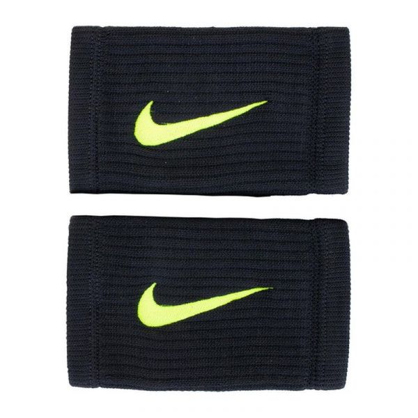 Serre-poignets de tennis Nike Dri-Fit Reveal Double-Wide Wristbands - black/volt/volt