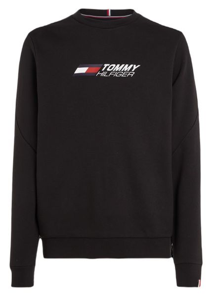 Herren Tennissweatshirt Tommy Hilfiger Essentials Crew - black