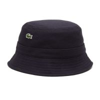 Čepice Lacoste Organic Cotton Bucket Hat - navy blue
