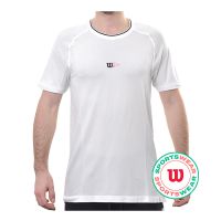 Herren Tennis-T-Shirt Wilson Players Seamless Crew 2.0 - Schwarz, Weiß