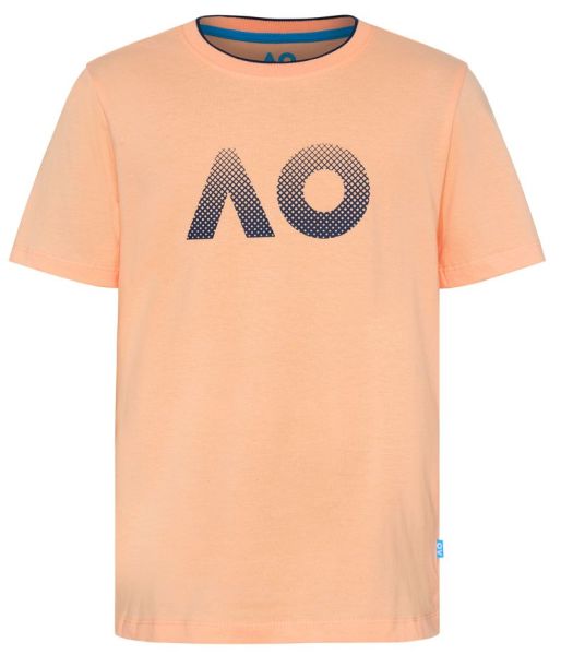 Тениска за момчета Australian Open Kids T-Shirt AO Textured Logo - mellow peach
