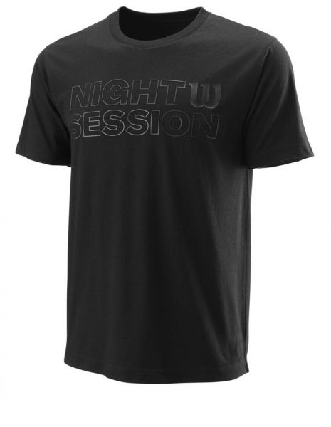 Herren Tennis-T-Shirt Wilson Night Session Tch Tee - black