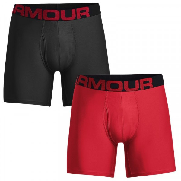 Herren Boxershorts Under Armour Charged Tech 6in 2 Pack - black/red