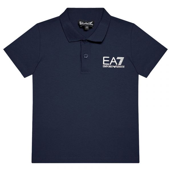 T-shirt pour garçons EA7 Boys Jersey Polo Shirt - navy blue