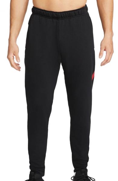 Męskie spodnie tenisowe Nike Dry Pant Taper FA Swoosh - black/habanero red
