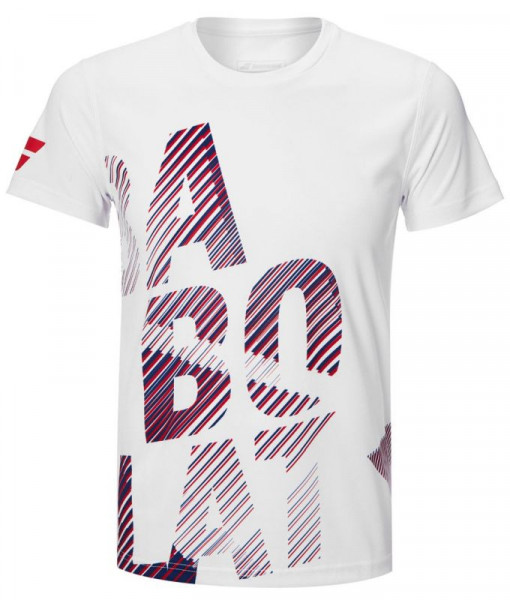 Herren Tennis-T-Shirt Babolat Exercise Big B Tee Men - white/white