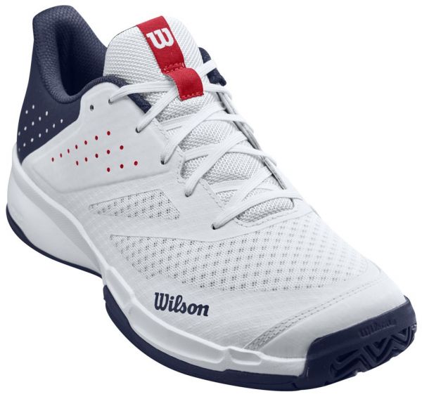 Vīriešiem tenisa apavi Wilson Kaos Stroke 2.0 M - white/peacoat/wilson red
