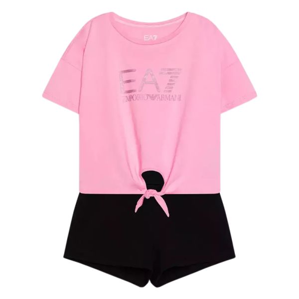 Survêtement pour jeunes EA7 Girl Jersey Tracksuit - begonia/black