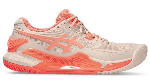 Zapatillas de tenis para mujer Asics Gel-Resolution 9 - pearl pink/sun coral
