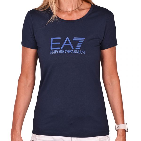 Marškinėliai moterims EA7 Woman Jersey T-Shirt - navy blue