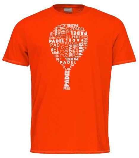Тениска за момчета Head Padel TYPO T-Shirt JR - tangerine