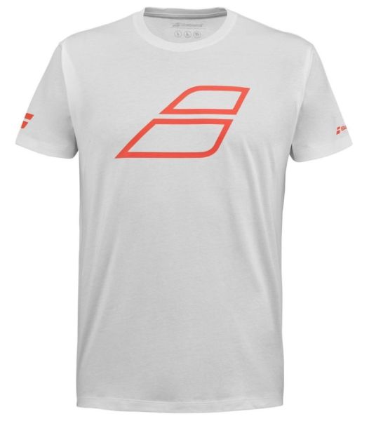 Herren Tennis-T-Shirt Babolat Strike Cotton T-Shirt - white/strike red