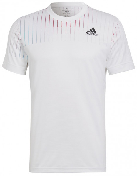 Teniso marškinėliai vyrams Adidas Melbourne Tee M - white/black/legacy burgundy