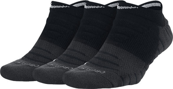  Women's Nike Dry Cushion No Show Training Sock - 3 pary/black/anthracite/white