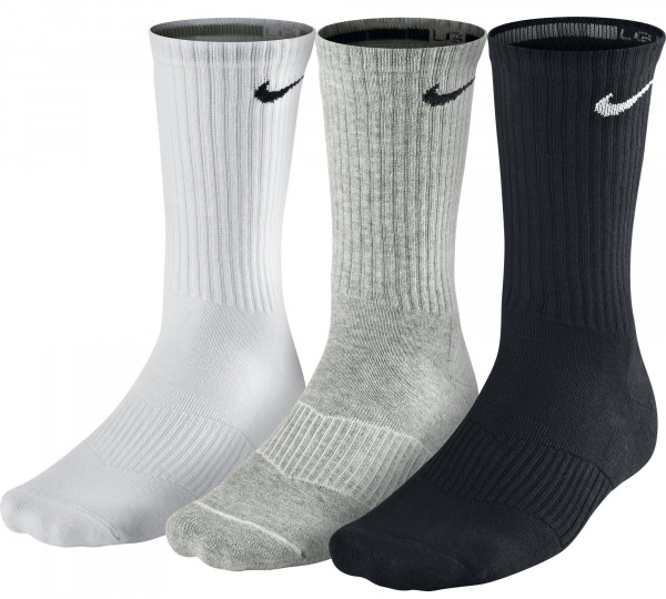  Nike Performance Cotton Cushioned Crew - 3 pary/black/white/grey