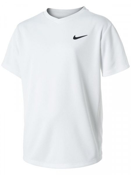 Marškinėliai berniukams Nike Court Dri-Fit Victory SS Top B - white/white/black