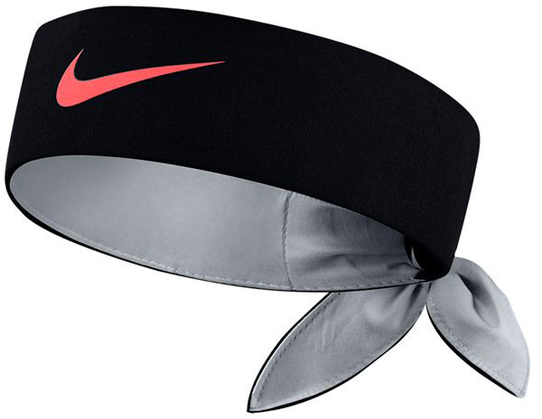 Bandana Tenisowa Nike Tennis Headband black wolf grey hot punch Tennis Zone Tennis Shop