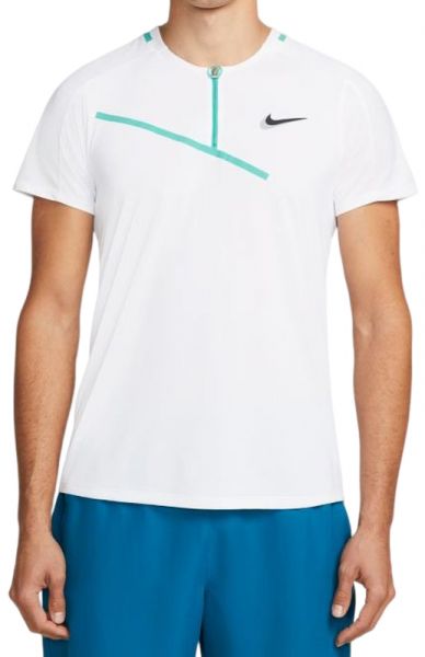 Męskie polo tenisowe Nike Spring Slam Ultimate Zip Polo M - white/black