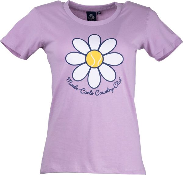 Damen T-Shirt Monte-Carlo Country Club Silkscreen Print T-Shirt - pink