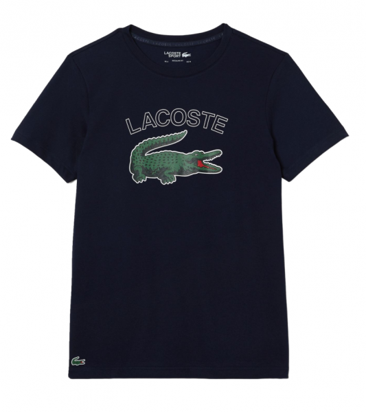 Lacoste Sport Crocodile Print Jersey T-shirt - navy blue