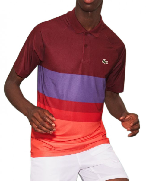  Lacoste Novak Djokovic Breathable Stretch Regular Fit Polo Shirt M - bordeaux