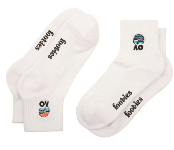 Socks Australian Open Sunset Racket Quarter 2P - White