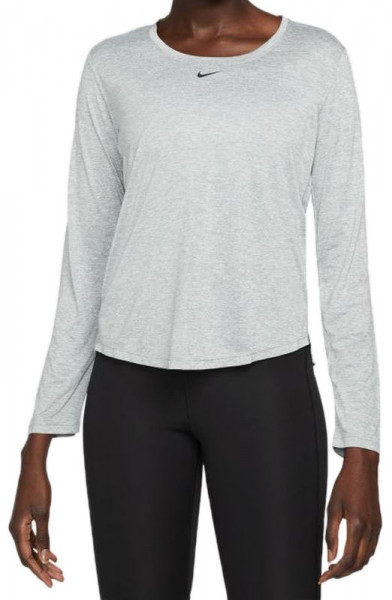 Дамска блуза с дълъг ръкав Nike Dri-FIT One Women's Standard Fit Top - particle grey/heather/black
