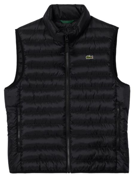 Herren Tennisweste Lacoste Water Repellent Puffed - Schwarz