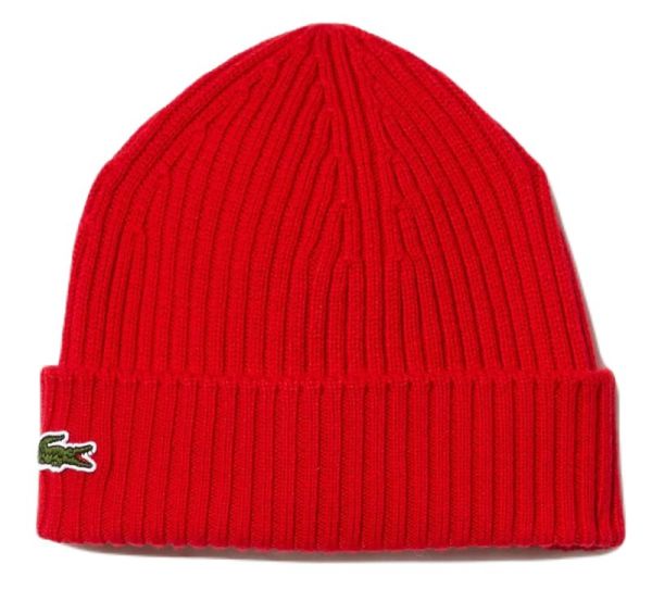 Gorro Lacoste Unisex Ribbed Wool Beanie - Rojo