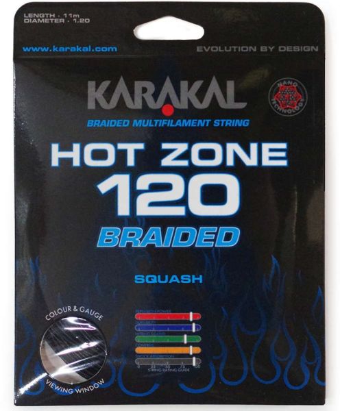 Corde per racchetta da squash Karakal Hot Zone Braided (11 m) - black