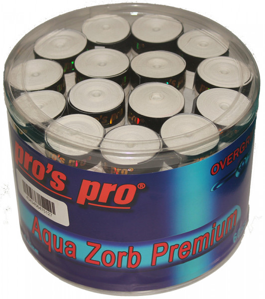 Grips de tennis Pro's Pro Aqua Zorb Premium 60P - white