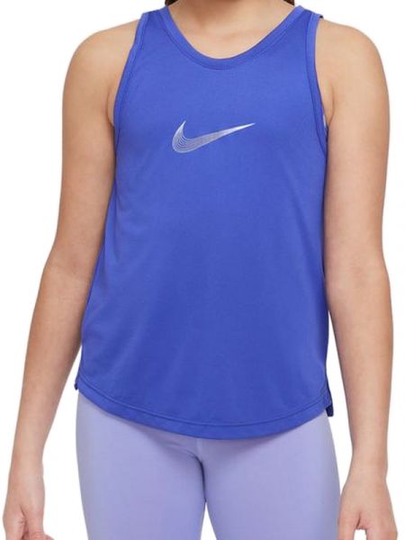 Marškinėliai mergaitėms Nike Dri-Fit One Training Tank - lapis/light thistle
