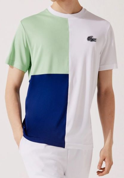 white and green lacoste t shirt