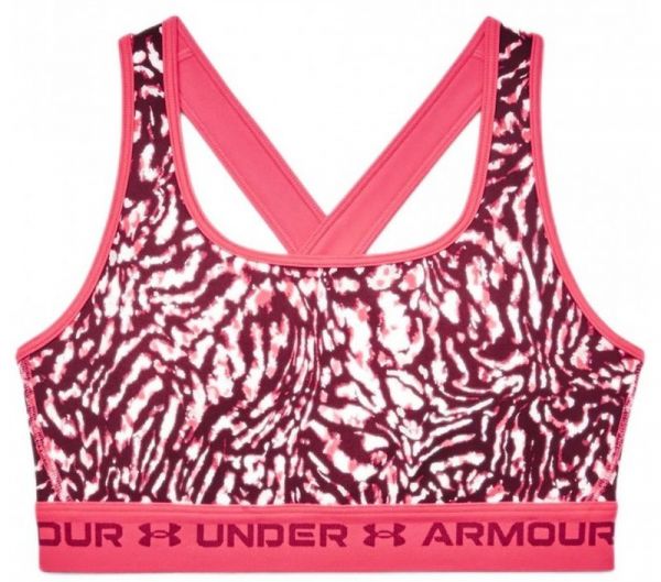 Women's bra Under Armour Women's Armour Mid Crossback Printed Sports Bra - penta pink/black