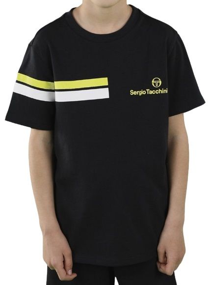 Тениска за момчета Sergio Tacchini Vatis Jr T-shirt - black/yellow