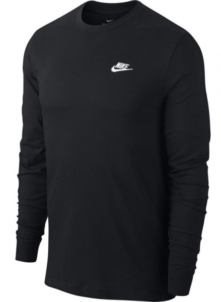 Pánske tričká (dlhý rukáv) Nike Sportswear Club Tee LS - black/white