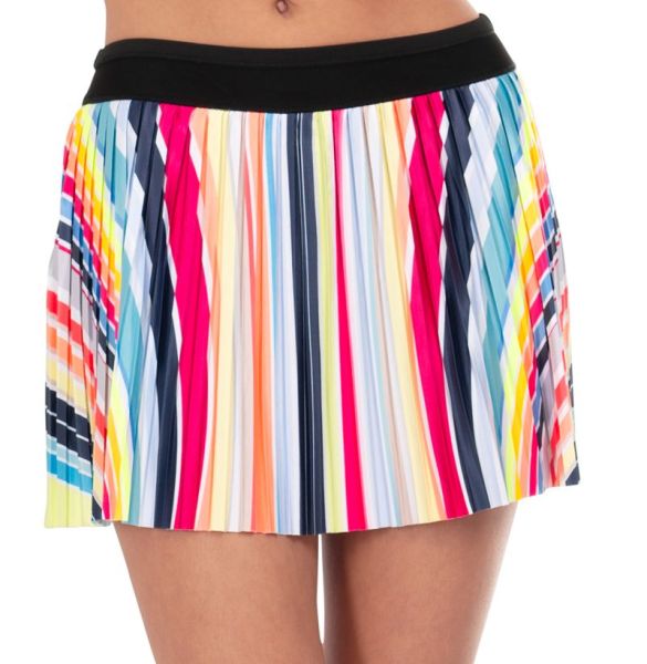 Jupes de tennis pour femmes Lucky in Love Novelty Print Long Spectrum Pleated Skirt - multi