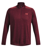 Herren Tennis-Langarm-T-Shirt Under Armour UA Tech 2.0 1/2 Zip M - dark maroon/cordova red