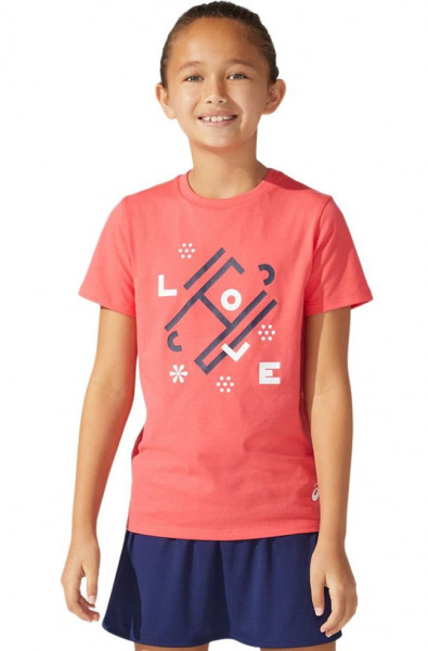 Majica kratkih rukava za djevojčice Asics G Tennis Tee - pink grapefruit