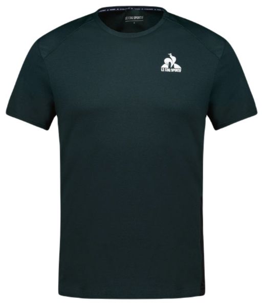 Herren Tennis-T-Shirt Le Coq Sportif Training T-Shirt Short Sleeve N°1 - Grün, Schwarz