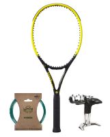 Rachetă tenis Wilson Minions Clash 100L V2.0 - yellow/black + naciąg + usługa serwisowa