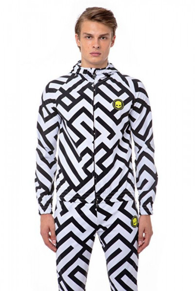 Tenisa jaka vīriešiem Hydrogen Tech Labyrinth Jacket - white/black