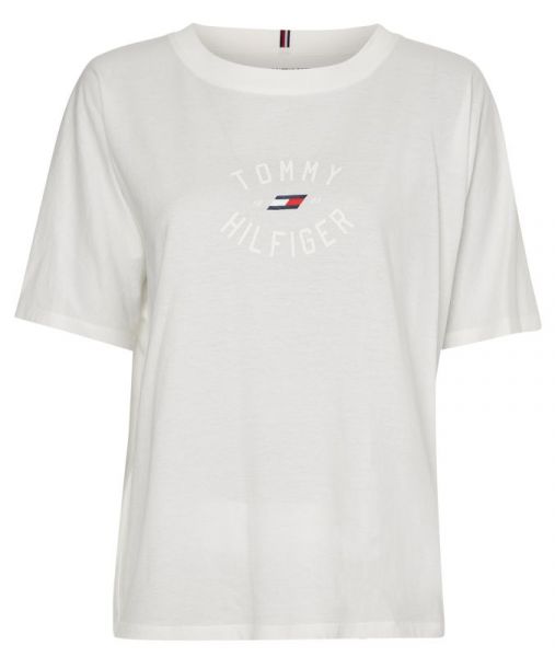 Women\'s T-shirt Tommy Hilfiger Relaxed Graphic Tee - ecru | Tennis Zone |  Tennis Shop