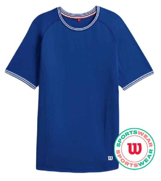 T-shirt da uomo Wilson Court Performance Crew T-Shirt - Blu