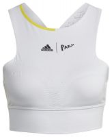 Női tenisz top Adidas London Crop Top - white/impact yellow
