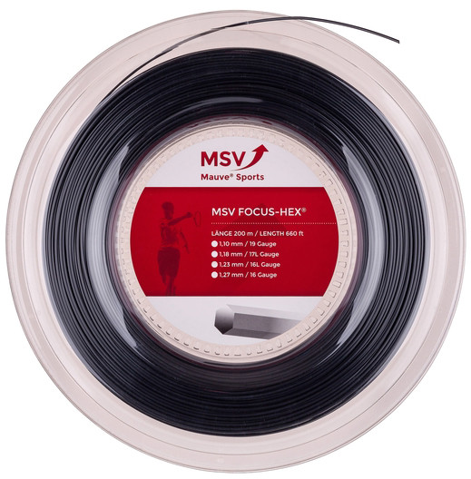 Χορδή τένις MSV Focus Hex (200 m) - black