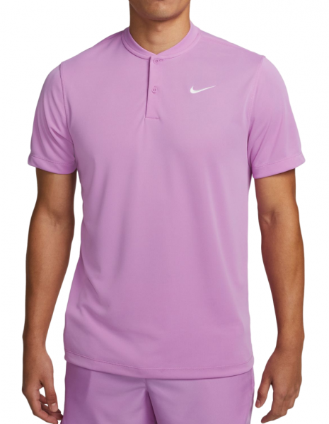 Men's Polo T-shirt Nike Court Dri-Fit Blade Solid Polo - rusch fuchsia/white